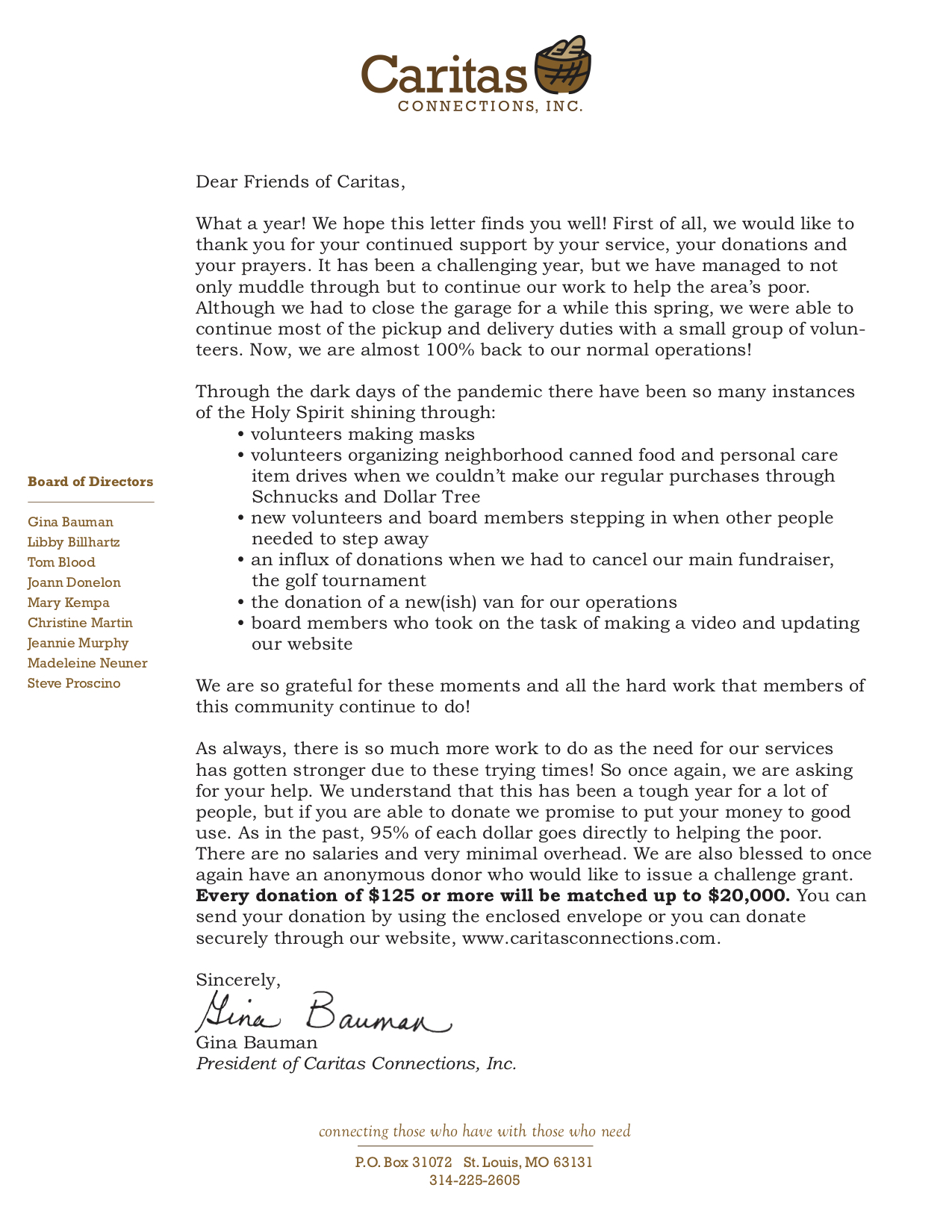 Annual appeal letter